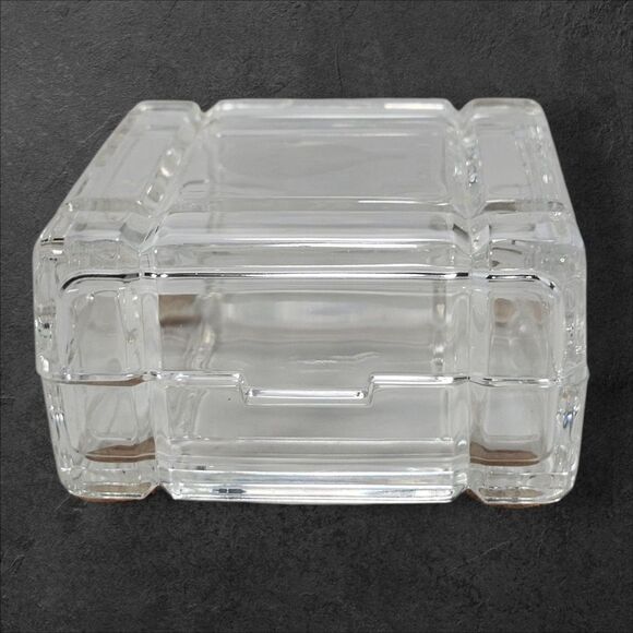 Vintage 1990 Career Expo Crystal Trinket Box Hot Air Balloon Etched Lid 3.75" - Picture 8 of 14